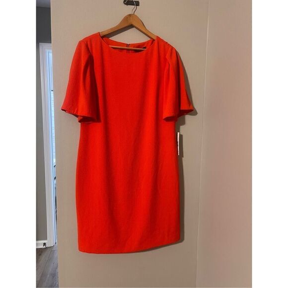 Alex Marie Women 12 Oversized Sleeve Lillian Dress Solid Hot Red Knee Length New - Picture 3 of 11
